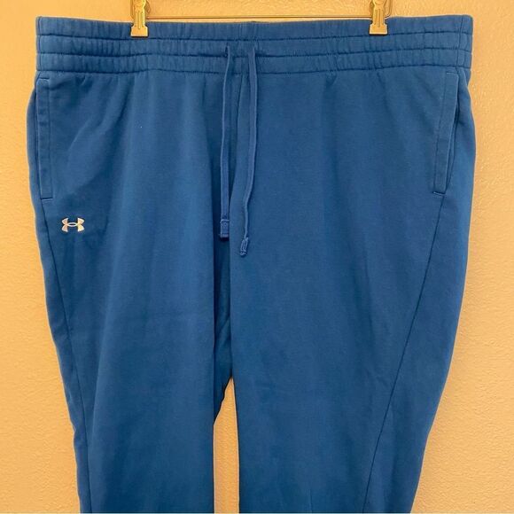 Under Armour Rival Fleece lined cotton Jogger sweat pants teal blue plus size 3X - Picture 4 of 13